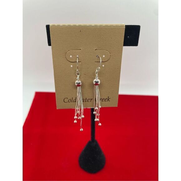 NWT 925 STERLING SILVER Coldwater Creek  Dangle Earrings Tassel 2.5" Gift Idea - Picture 1 of 4